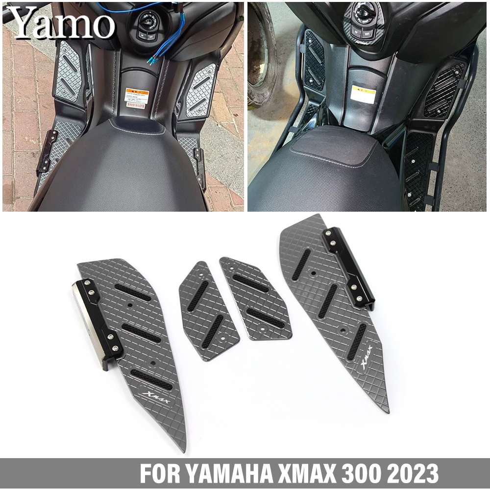 山葉 適用於雅馬哈xmax 300 2023 XMAX300 V2摩托車改裝腳踏板鋁合金防滑腳踏板配件