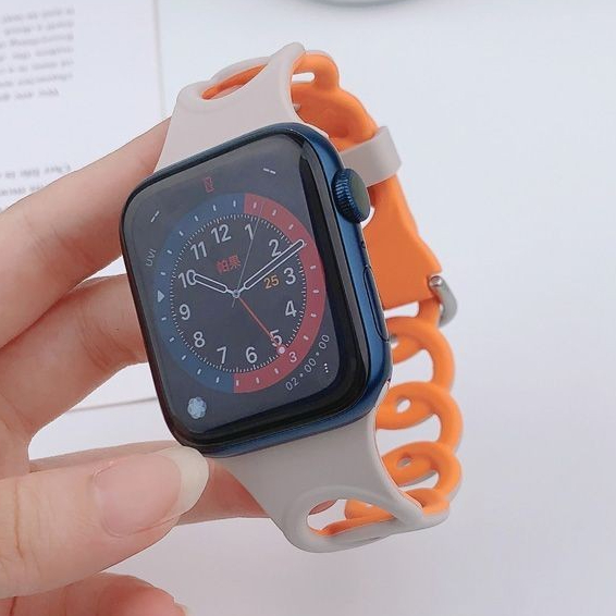 蘋果手錶iWatch錶帶S9-1/se代通用透氣矽膠柔軟手錶帶-i0003
