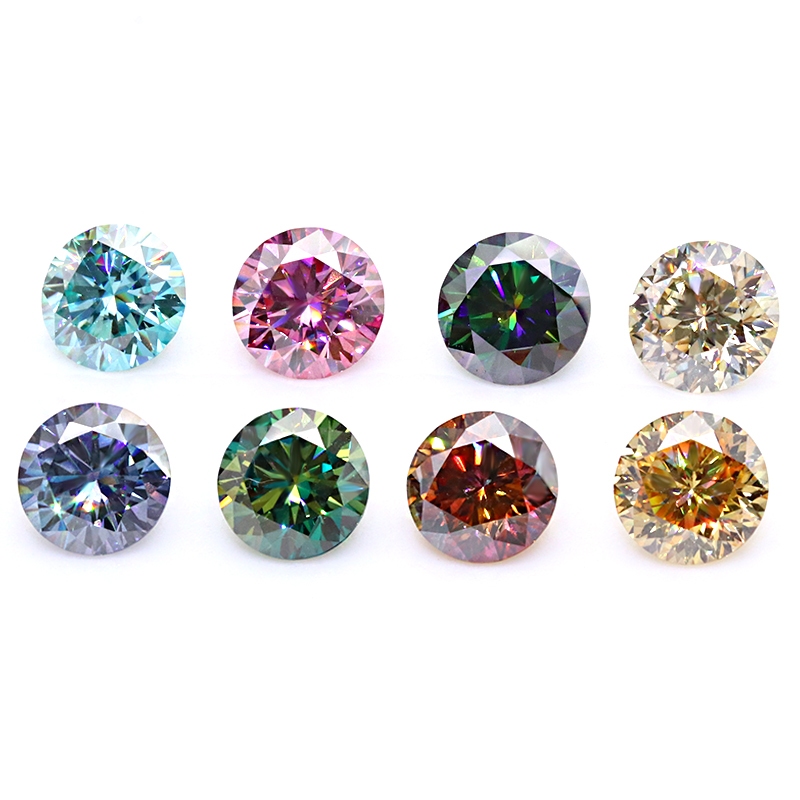 花式顏色美麗的莫桑石鑽石 1 克拉 2 克拉 3 克拉藍色粉紅色黃色綠色莫桑石與 GRA 證書珠寶製作