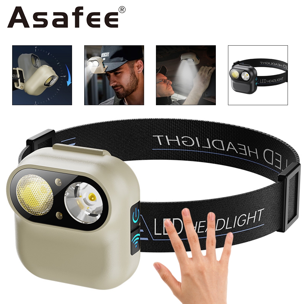 Asafee NHWJ-809 頭燈 XTE LED 320LM 頭燈 6 種燈光模式帽夾燈防水 IPX4 前燈