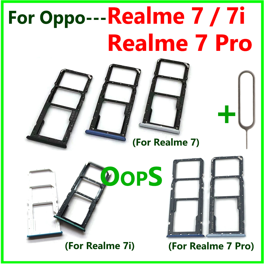 用於 OPPO Realme 7 5G 7i 7 Pro Sim 卡插槽托盤支架適配器更換零件的 Sim 卡托盤