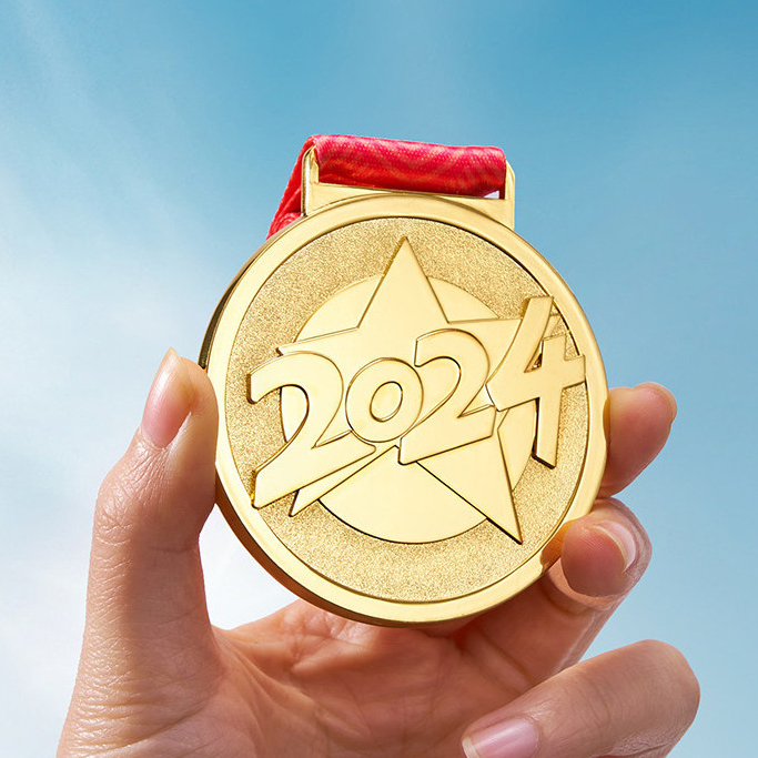 【客製化】【獎牌】2024年獎牌 掛牌訂製 運動會 馬拉松 金牌 定做 兒童獎章 金銀銅 金屬獎牌