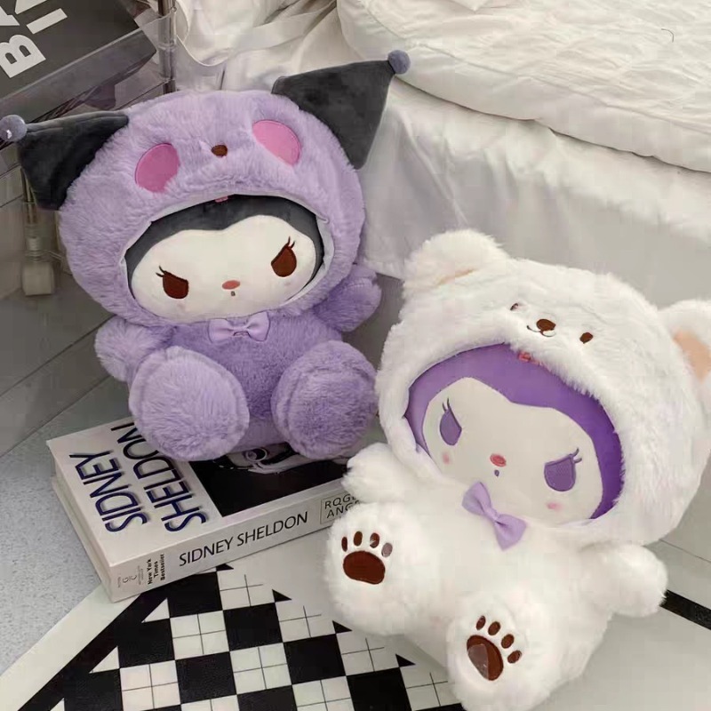 25cm Hello Kitty 毛絨玩具三麗鷗 Kuromi Cinnamoroll 毛絨公仔周邊兒童抱枕玩具