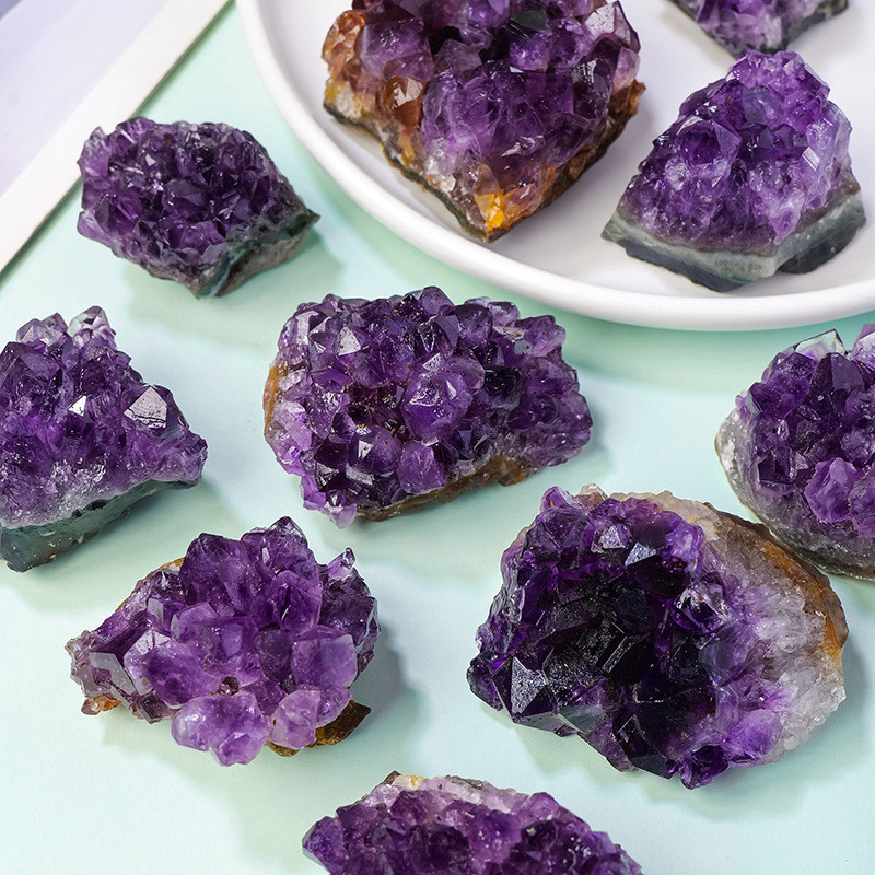 巴西天然 紫水晶 簇擺件 紫水晶塊 紫水晶洞片 消磁淨化礦物 家居擺件