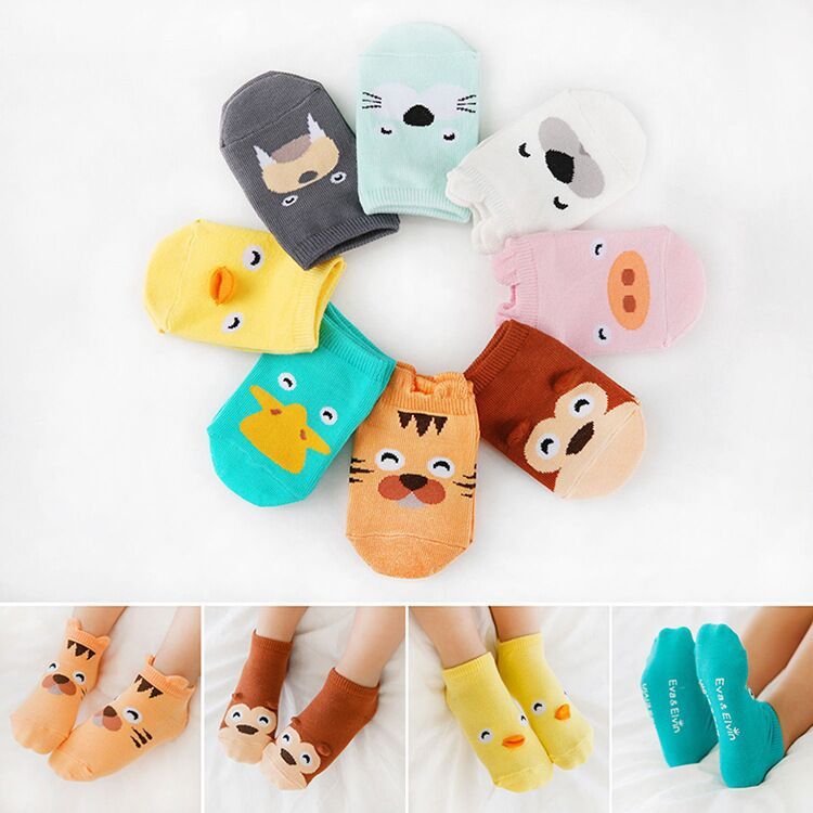 韓國卡通兒童襪子防滑地板襪嬰兒可愛動物時尚斯托金室內防滑襪