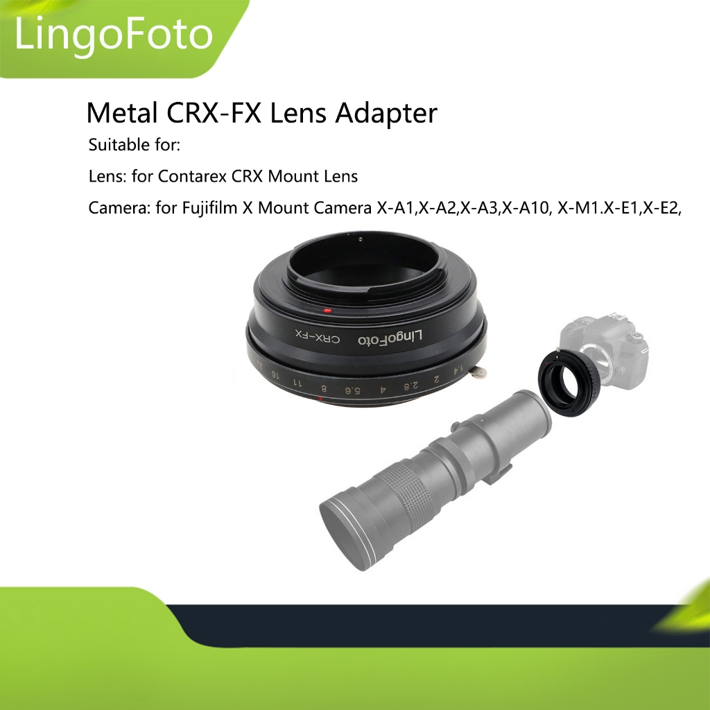 適用於 Fujifilm X-A1、X-A2、X-A3、X-A10、X-M1 的金屬 CRX-FX 鏡頭適配器。X-e1