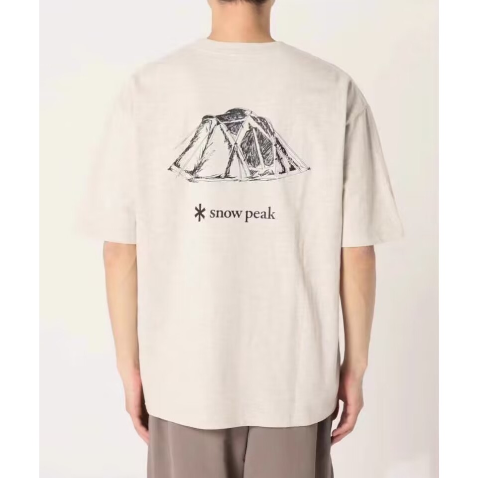 Snow PEAK x JS Co 品牌日本戶外帳篷印花短袖男女T恤背面