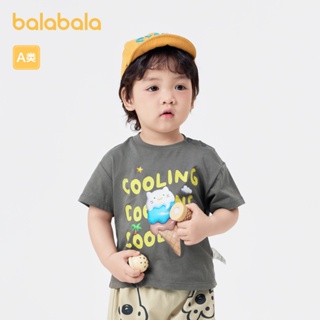 Balabala 嬰兒衣服新生男孩家庭連體衣女孩 Ha 衣服爬行 T 恤 2024 新款夏季衣服