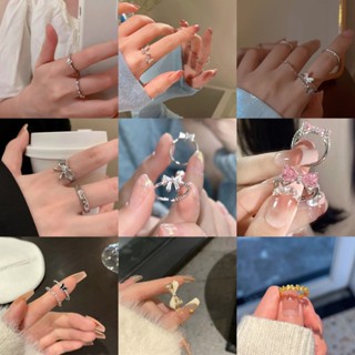 時尚韓國蝴蝶戒指女金色銀色ins精緻蝴蝶結學生