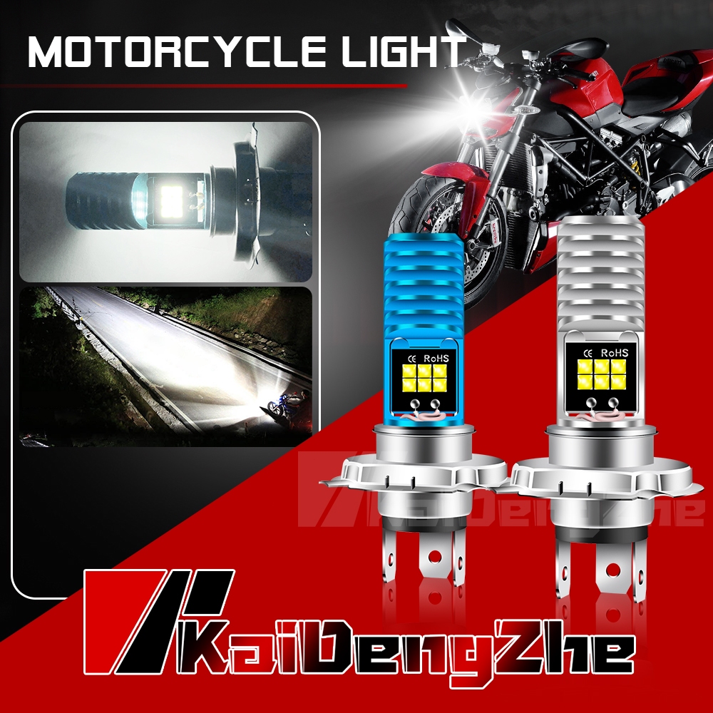 1片12顆led摩托車led大燈燈泡雙面發光射燈h4遠近光3030芯片超亮白光