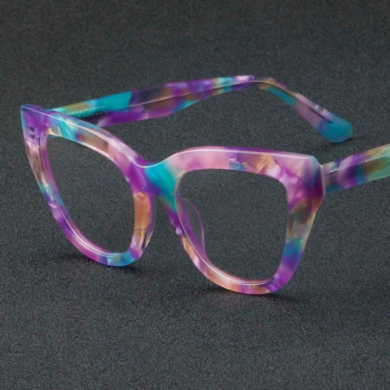 2024復古貓眼框眼鏡女時尚高品質醋酸纖維眼鏡框女復古盤貓眼鏡框1311