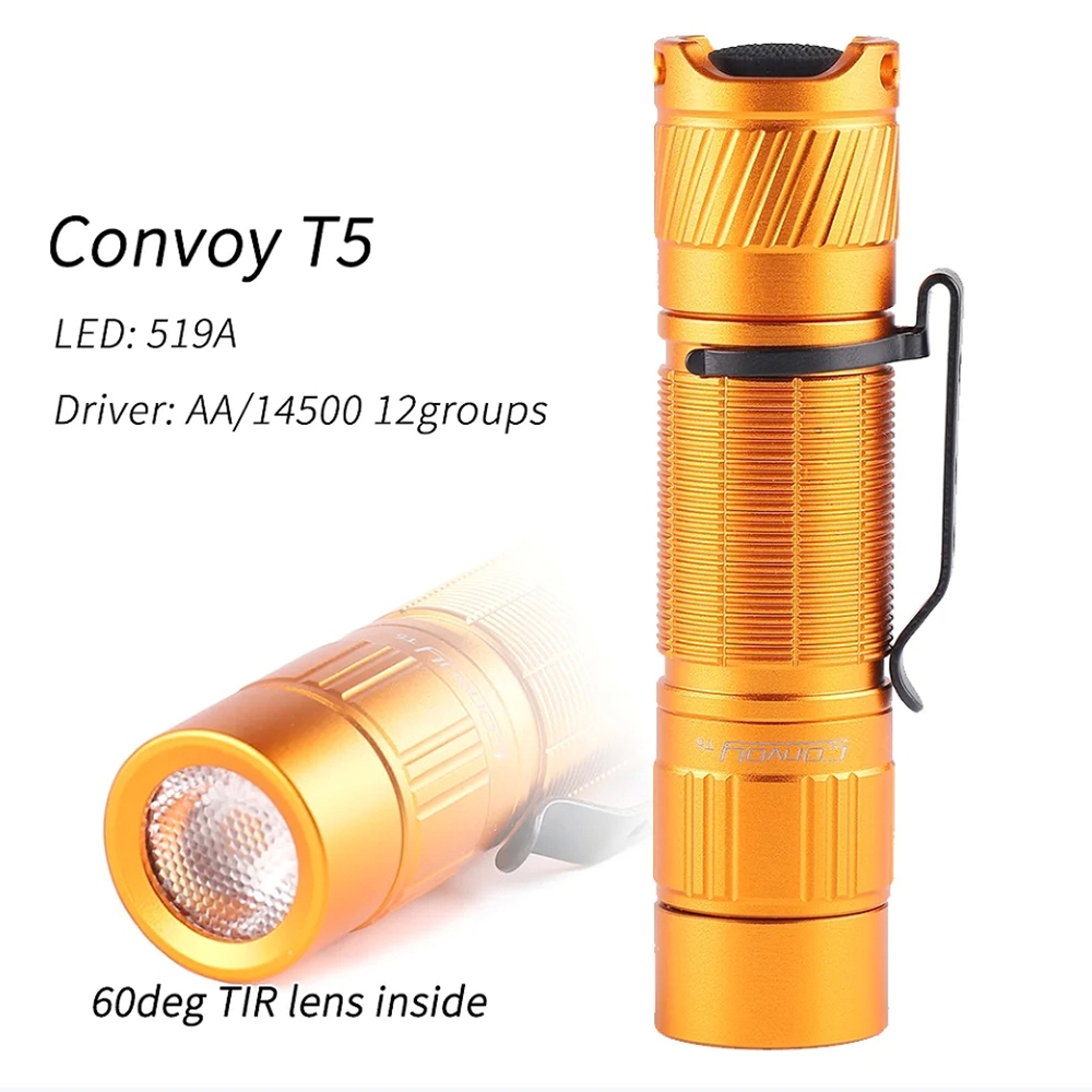 Convoy T5 手電筒帶 519A Linterna Led High CRI AA 14500 手電筒迷你手電筒