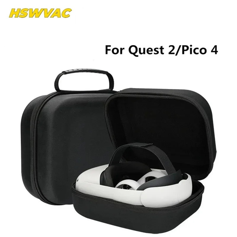 適用Quest 2 VR一體機眼鏡收納包硬殼手提包頭戴收納盒適用Pico 4VR配件