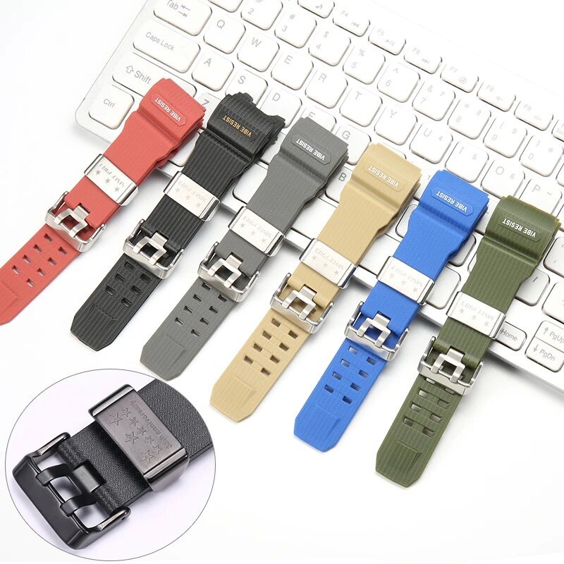 樹脂錶帶適用於卡西歐G-shock GWG1000 GWG-1000 Mudmaster手錶男士不鏽鋼環防水錶帶手鐲