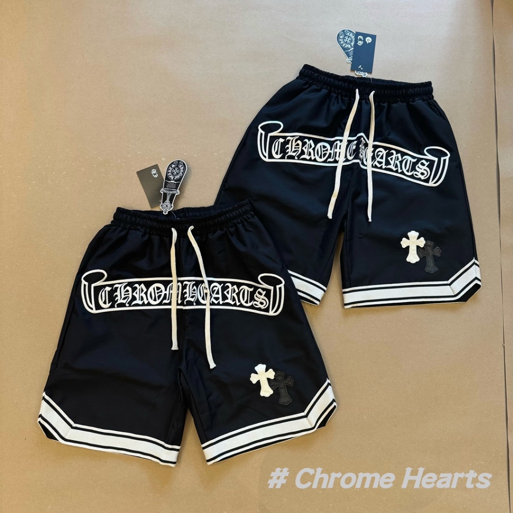 Chrome Hearts 24ss 克羅心襠前梵文字母刺繡logo織帶短褲