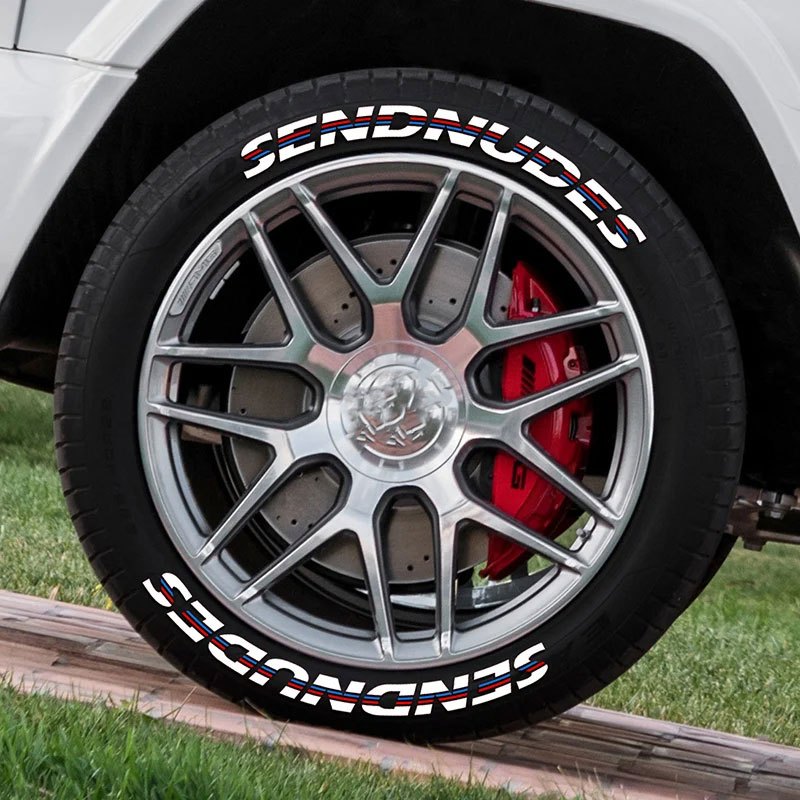 【現貨速發】SEND NUDES 汽車輪胎字母貼 汽車輪胎貼 輪胎貼 機車輪胎字母貼 機車輪胎貼 個性貼紙 適合1個輪胎