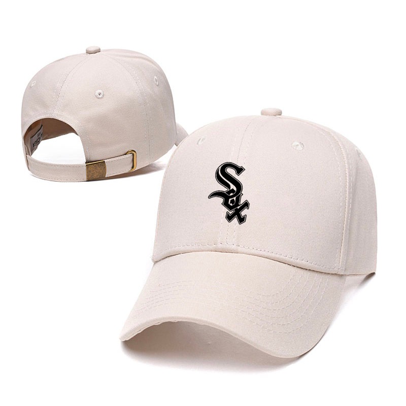 Mlb-sqx 素色街頭時尚休閒運動帽棒球帽可調節情侶男女嘻哈韓版帽子Topi中性高品質水洗棉帽