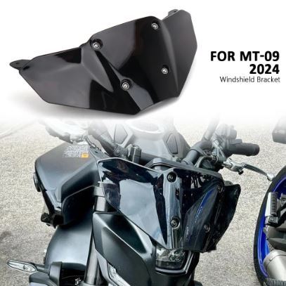 山葉 摩托車配件黑色擋風玻璃支架擋風板擋風玻璃適用於雅馬哈 mt09 MT 09 MT-09 mt09 SP 2024