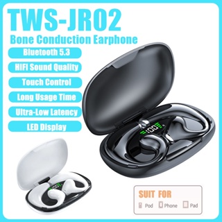 【快速交貨】TWS Jr02 無線藍牙耳機耳夾骨傳導耳塞耳掛式運動耳機帶麥克風耳機