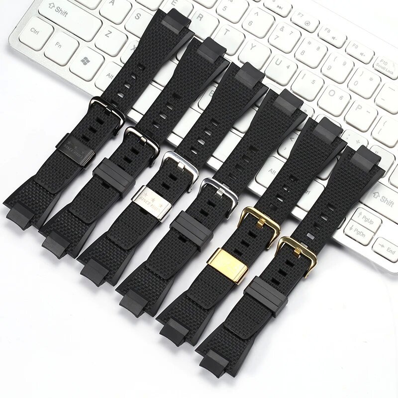 樹脂錶帶適應卡西歐G-SHOCK GST-B400系列手錶男士替換快速釋放橡膠錶帶手鐲鋼圈配件