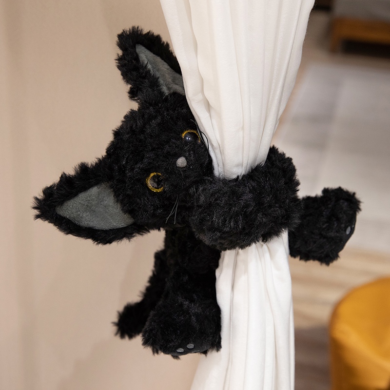 黑貓娃娃 黑貓公仔 可愛黑貓擺件 黑貓毛絨玩具