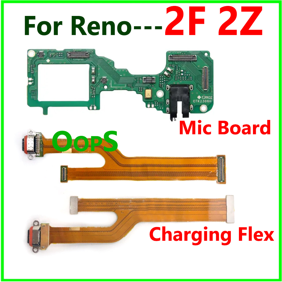 適用於 OPPO Reno 2F 2Z 2 F Z 充電器色帶 USB 麥克風板手機插孔麥克風排線的充電 Mic 板 F