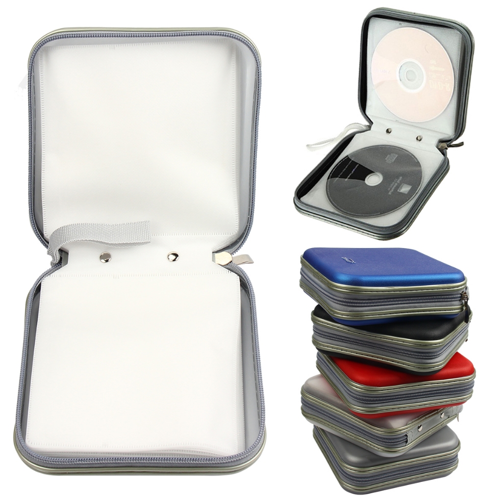 2024 新容量光盤 CD 袋存儲收納架硬殼便攜式 DVD 盒包裝相冊防水錢包存儲袖盒帶拉鍊