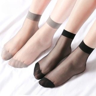 10雙透明夏季透氣襪子性感超薄女式防勾絲純色隱形絲襪