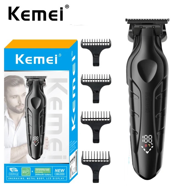 Kemei 2269 無繩理髮器男士理髮套件電動光頭理髮器專業理髮師完成理髮機