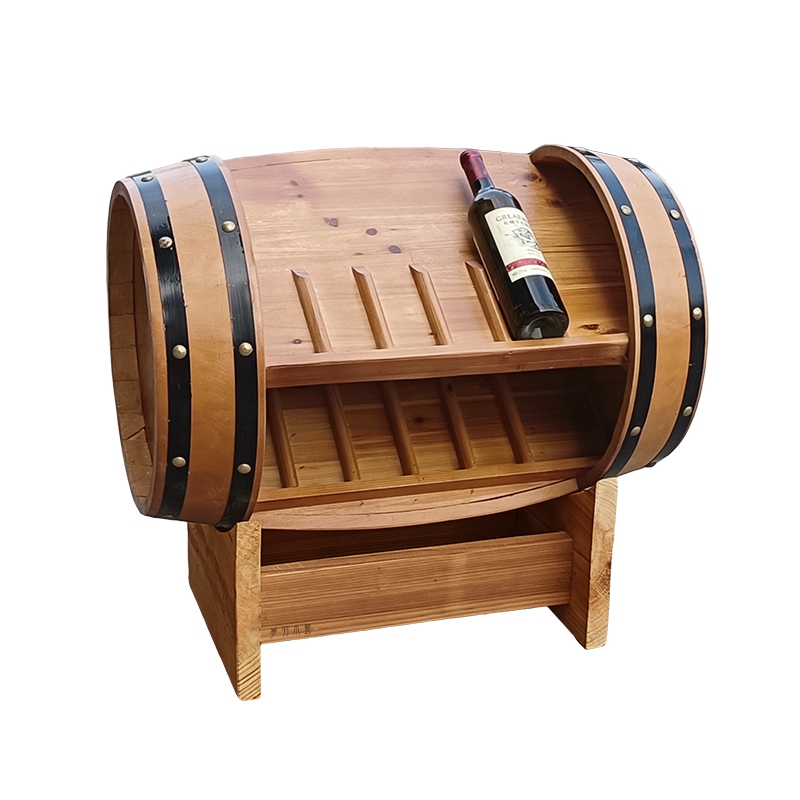 紅酒展示櫃橡木桶形葡萄酒櫃實木酒架酒莊商超酒類陳列櫃