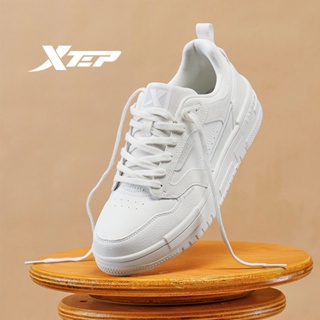 【特步 xtep】苜白全球版 | 女生輕便小白鞋 軟Q鞋墊+全掌耐磨橡膠大底 女生輕便板鞋 運動鞋