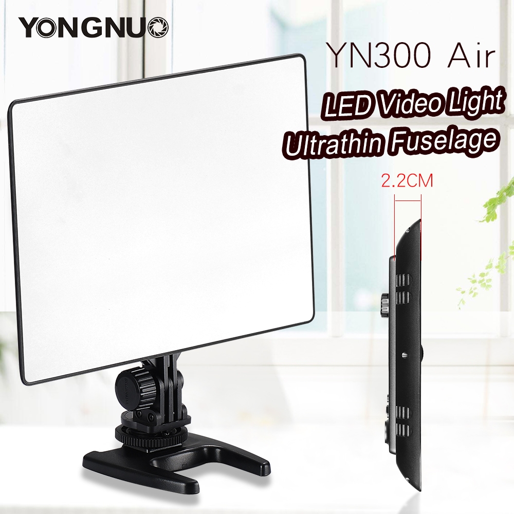 永諾 YN300 Air 3200K-5500K LED 視頻燈面板,帶交流電源適配器,用於婚禮視頻攝影