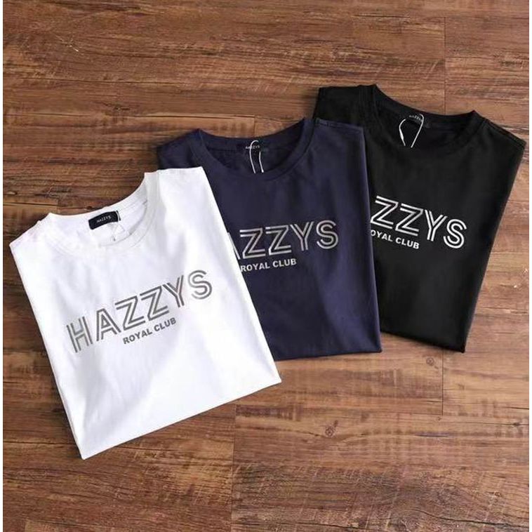 Hazzys 新款男士青年短袖T恤圓領字母印花純棉上衣