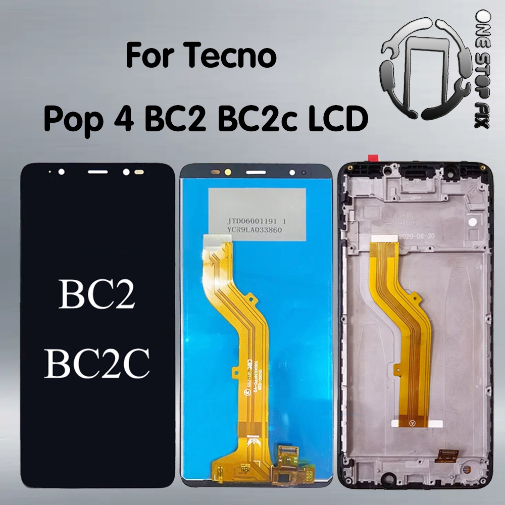 黑色 6.0 英寸適用於 Tecno POP 4 BC2 BC2C LCD 顯示屏觸摸屏數字化儀組件更換零件 / 帶框架