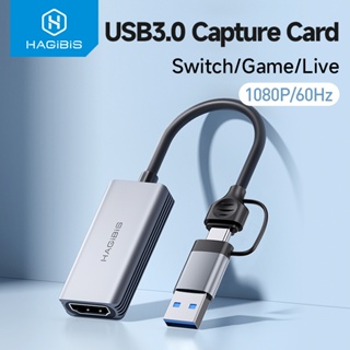 Hagibis USB 3.0 視頻採集卡 HDMI 兼容轉 USB/Type-c 遊戲採集器錄製 ms2130 適用於