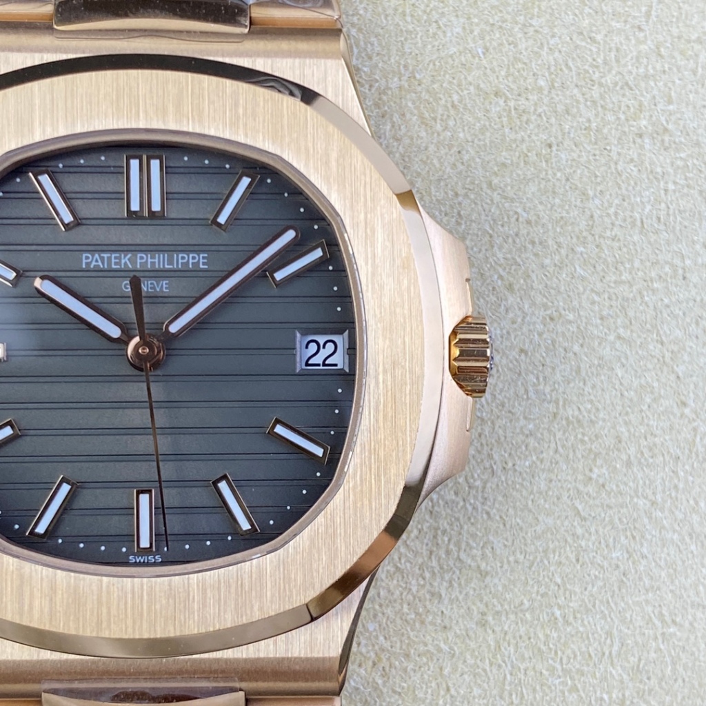 【極客定製】瑞士自動機械手錶奢華3K鸚鵡螺5711灰18K玫瑰金錶盤镶男子機械腕錶精品鐘錶可夜光防水商務手錶