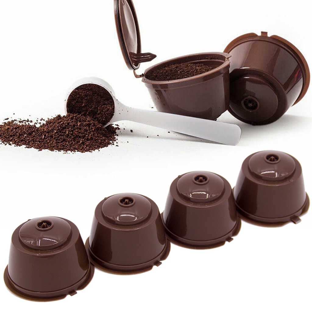 NESCAFE 有貨 4 件可重複使用的咖啡膠囊過濾杯可再填充、環保且非常適合雀巢咖啡 Dolce Gusto 愛好者風