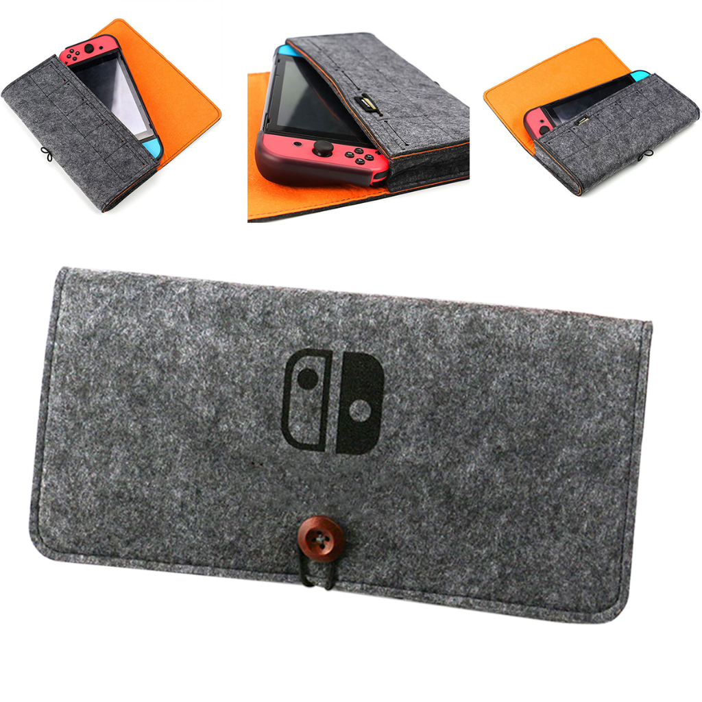 Nintend Switch 收納袋毛氈袋遊戲主機保護包保護套遊戲玩家配件時尚便攜手提包柔軟防震