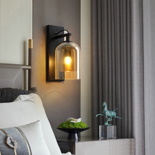 現代簡約室內壁燈北歐家用臥室床頭燈客廳過道樓梯燈具