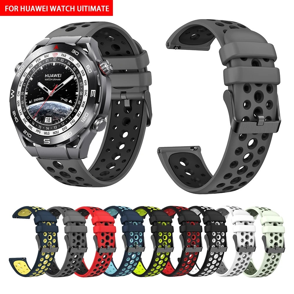 華為 22 毫米矽膠錶帶適用於 HUAWEI WATCH Ultimate 矽膠錶帶官方橡膠錶帶適用於 HUAWEI W