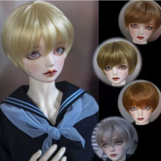 【BJD假髮】BJD Sd 1/3 1/4娃娃假髮發/高溫絲日常帥氣短髮1/3 1/4