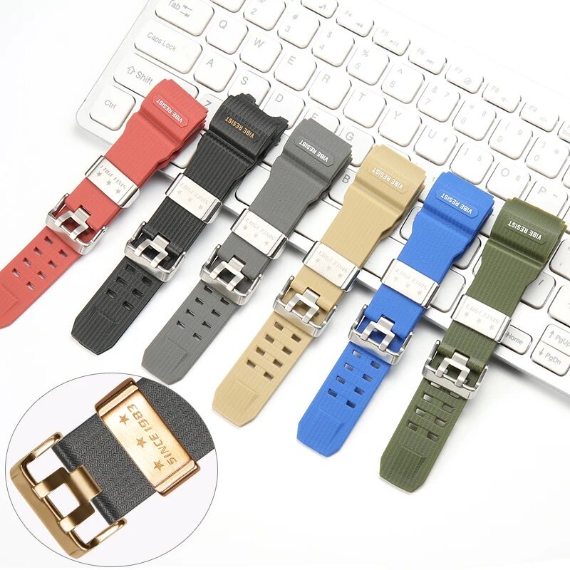 樹脂錶帶適用於卡西歐G-SHOCK GWG-1000 GWG1000手錶男士運動防水橡膠錶帶配件