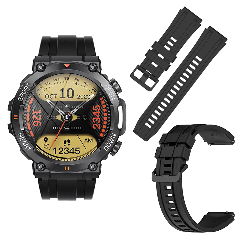 矽膠手錶錶帶 適用於UPAL K56PRO替換錶帶 K56PRO 金屬三株錶帶