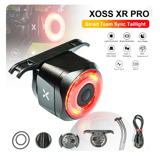Xoss XR Pro XR01 Team Sync尾燈自動剎車感應自行車尾燈LED可充電防水騎行尾燈配件