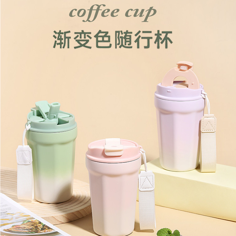 【客製化】【保溫杯】2024新款 陶瓷內膽 吸管 咖啡保溫杯 高顏值 女生隨行杯 批量 訂製 印LOGO