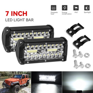 2 件裝 LED 燈條越野點泛光組合適用於卡車汽車 SUV 船摩托叉車燈條/工作燈 12V 24V LED 大燈
