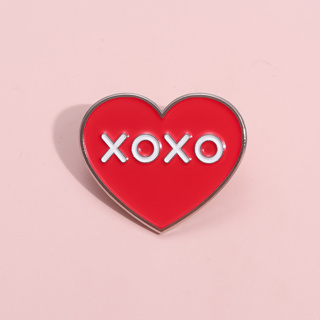 Xoxo Heart Love胸針別針卡通心形胸針金屬徽章背包服裝配飾情人節禮物
