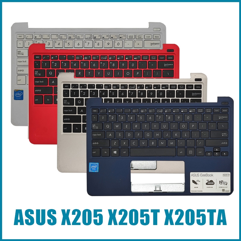 全新華碩 ASUS X205 X205T X205TA 筆記本鍵盤C殼一件式 藍紅白金