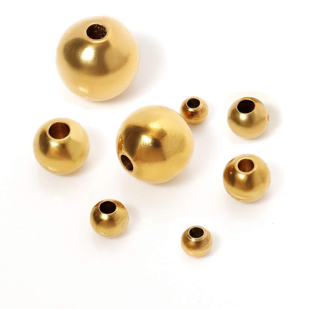 50 件 3-8 毫米原裝黃銅墊片散珠球珠用於魅力手鍊項鍊首飾製作組件 DIY 批發