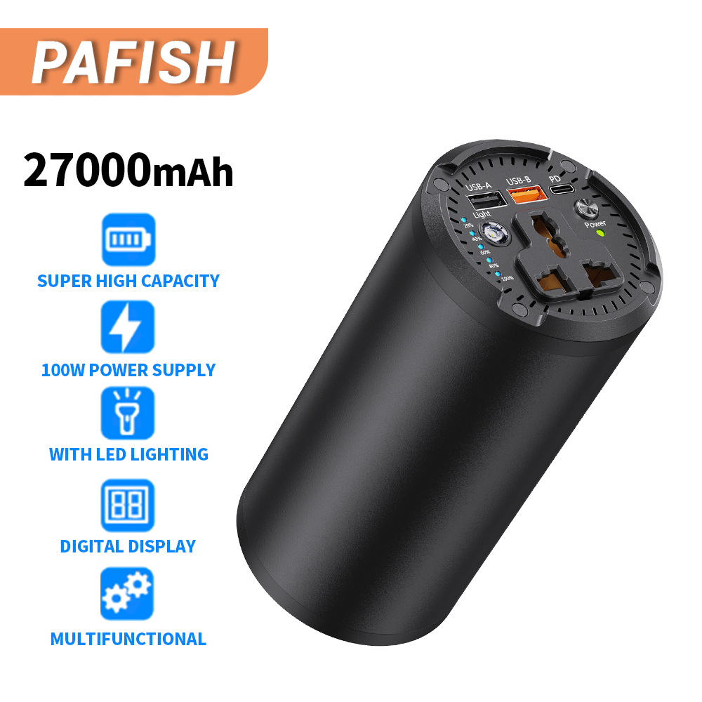 100w 便攜式筆記本電腦充電器 27000mAh 98Wh 發電站,帶 220V110v/100W AC 插座,